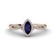 1 - Samara Rainbow Marquise Cut Blue Sapphire and Round Diamond Infinity Halo Engagement Ring 