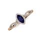 3 - Samara Rainbow Marquise Cut Blue Sapphire and Round Diamond Infinity Halo Engagement Ring 