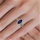 5 - Samara Rainbow Marquise Cut Blue Sapphire and Round Diamond Infinity Halo Engagement Ring 