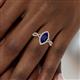 6 - Samara Rainbow Marquise Cut Blue Sapphire and Round Diamond Infinity Halo Engagement Ring 