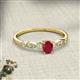 2 - Kiara Desire Oval Cut Ruby and Round Lab Grown Diamond Engagement Ring 