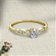 2 - Kiara 0.60 ctw GIA Certified Natural Diamond Oval Shape (6x4 mm) Solitaire Plus accented Natural Diamond Engagement Ring 