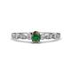 1 - Kiara 0.94 ctw Created Alexandrite Oval Shape (6x4 mm) Solitaire Plus accented Natural Diamond Engagement Ring 