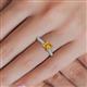 5 - Serina Classic Princess Cut Citrine and Round Diamond 3 Row Micro Pave Shank Engagement Ring 