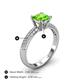 4 - Serina Classic Princess Cut Peridot and Round Diamond 3 Row Micro Pave Shank Engagement Ring 
