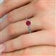 5 - Daisy Classic Round Ruby and Lab Grown Diamond Floral Engraved Engagement Ring 