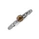 3 - Daisy Classic Round Smoky Quartz and Lab Grown Diamond Floral Engraved Engagement Ring 