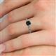 5 - Daisy Classic Round Black and White Lab Grown Diamond Floral Engraved Engagement Ring 