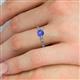 5 - Daisy Classic Round Tanzanite and Lab Grown Diamond Floral Engraved Engagement Ring 