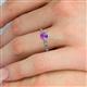 5 - Daisy Classic Round Amethyst and Lab Grown Diamond Floral Engraved Engagement Ring 