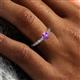 6 - Daisy Classic Round Amethyst and Lab Grown Diamond Floral Engraved Engagement Ring 