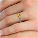 5 - Daisy Classic Round Citrine and Lab Grown Diamond Floral Engraved Engagement Ring 