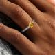 6 - Daisy Classic Round Citrine and Lab Grown Diamond Floral Engraved Engagement Ring 