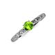 3 - Daisy Classic Round Peridot and Lab Grown Diamond Floral Engraved Engagement Ring 