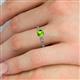 5 - Daisy Classic Round Peridot and Lab Grown Diamond Floral Engraved Engagement Ring 