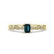 1 - Kiara Desire Emerald Cut London Blue Topaz and Round Lab Grown Diamond Engagement Ring 