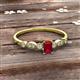 2 - Kiara Desire Emerald Cut Ruby and Round Lab Grown Diamond Engagement Ring 