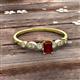 2 - Kiara Desire Emerald Cut Red Garnet and Round Lab Grown Diamond Engagement Ring 