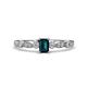 1 - Kiara Desire Emerald Cut London Blue Topaz and Round Lab Grown Diamond Engagement Ring 