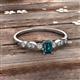 2 - Kiara Desire Emerald Cut London Blue Topaz and Round Lab Grown Diamond Engagement Ring 