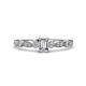 1 - Kiara Desire Emerald Cut and Round Lab Grown Diamond Engagement Ring 