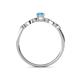4 - Kiara Desire Emerald Cut Blue Topaz and Round Diamond Engagement Ring 