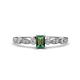 1 - Kiara Desire Emerald Cut Lab Created Alexandrite and Round Diamond Engagement Ring 