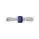 1 - Avril Desire Emerald Cut Blue Sapphire and Round Lab Grown Diamond Twist Braided Shank Engagement Ring 