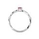 4 - Avril Desire Emerald Cut Pink Sapphire and Round Lab Grown Diamond Twist Braided Shank Engagement Ring 