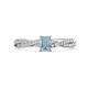 1 - Avril Desire Emerald Cut Aquamarine and Round Lab Grown Diamond Twist Braided Shank Engagement Ring 