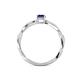 4 - Avril Desire Emerald Cut Iolite and Round Lab Grown Diamond Twist Braided Shank Engagement Ring 