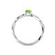 4 - Avril Desire Emerald Cut Peridot and Round Lab Grown Diamond Twist Braided Shank Engagement Ring 