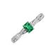 3 - Avril Desire Emerald Cut Emerald and Round Lab Grown Diamond Twist Braided Shank Engagement Ring 