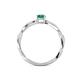 4 - Avril Desire Emerald Cut Emerald and Round Lab Grown Diamond Twist Braided Shank Engagement Ring 