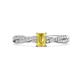 1 - Avril Desire Emerald Cut Yellow Sapphire and Round Lab Grown Diamond Twist Braided Shank Engagement Ring 
