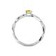 4 - Avril Desire Emerald Cut Yellow Sapphire and Round Lab Grown Diamond Twist Braided Shank Engagement Ring 