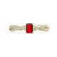 1 - Avril Desire Emerald Cut Ruby and Round Lab Grown Diamond Twist Braided Shank Engagement Ring 