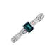 3 - Avril Desire Emerald Cut London Blue Topaz and Round Lab Grown Diamond Twist Braided Shank Engagement Ring 