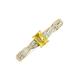 3 - Avril Desire Emerald Cut Yellow Sapphire and Round Diamond Twist Braided Shank Engagement Ring 