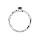 4 - Avril Desire Emerald Cut Blue Sapphire and Round Diamond Twist Braided Shank Engagement Ring 