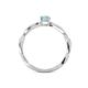 4 - Avril Desire Emerald Cut Aquamarine and Round Diamond Twist Braided Shank Engagement Ring 