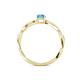 4 - Avril Desire Emerald Cut Blue Topaz and Round Diamond Twist Braided Shank Engagement Ring 