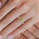 5 - Avril Desire Emerald Cut Peridot and Round Diamond Twist Braided Shank Engagement Ring 