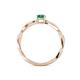 4 - Avril Desire Emerald Cut Emerald and Round Diamond Twist Braided Shank Engagement Ring 