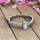 2 - Avril Desire Emerald Cut Lab Grown Diamond and Round Natural Diamond Twist Braided Shank Engagement Ring 