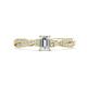 1 - Avril Desire Emerald Cut Lab Grown Diamond and Round Natural Diamond Twist Braided Shank Engagement Ring 