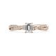 1 - Avril Desire Emerald Cut Lab Grown Diamond and Round Natural Diamond Twist Braided Shank Engagement Ring 
