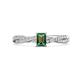 1 - Avril Desire Emerald Cut Lab Created Alexandrite and Round Diamond Twist Braided Shank Engagement Ring 