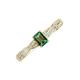 3 - Avril Desire Emerald Cut Lab Created Alexandrite and Round Diamond Twist Braided Shank Engagement Ring 