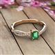 2 - Avril Desire Emerald Cut Lab Created Alexandrite and Round Diamond Twist Braided Shank Engagement Ring 